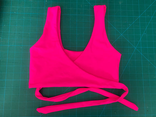 reversible solid wrap bikini top